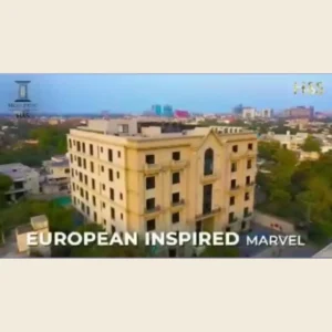 18 Gulberg by H&S, a European-inspired apartment building, seen from above