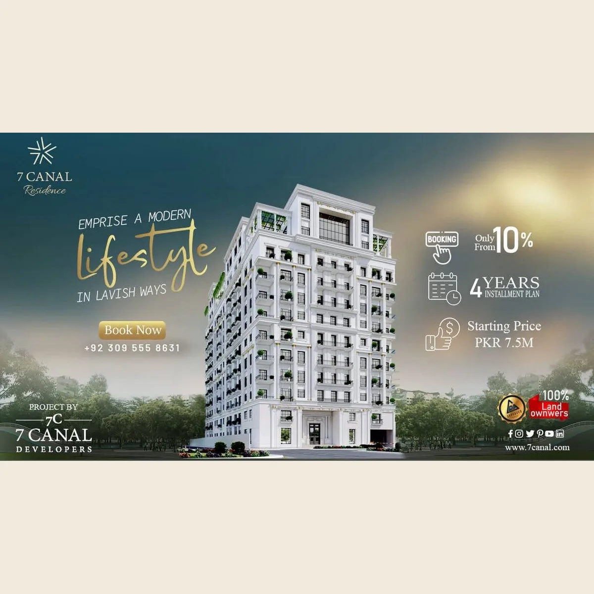 Home 7 Canal apartment building, a project by 7 Canal Developers